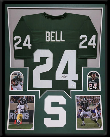 FRAMED MICHIGAN STATE SPARTANS LE'VEON BELL AUTOGRAPHED JERSEY JSA HOLO