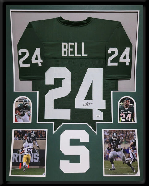 FRAMED MICHIGAN STATE SPARTANS LE'VEON BELL AUTOGRAPHED JERSEY JSA HOLO