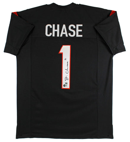Ja'Marr Chase Authentic Signed Black Pro Style Jersey Autographed BAS Witnessed
