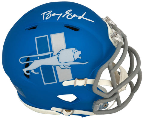Barry Sanders Signed Lions 2023 On Field Alt Blue Riddell Mini Helmet - (SS COA)