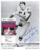 Chuck Howley HOF Signed/Inscribed 8x10 B/W Photo Dallas Cowboys JSA 190313