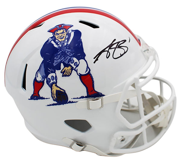 AJ Brown Signed New England Patriots Speed Full Size Throwback 82-89 NFL Helmet