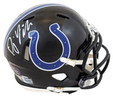 Colts D.J. Giddens Signed 2023 On-Field Alt Speed Mini Helmet W/ Case BAS Wit