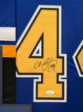 FRAMED ST LOUIS BLUES CHRIS PRONGER AUTOGRAPHED SIGNED JERSEY JSA COA