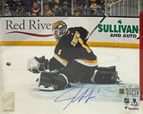 Jeremy Swayman Glove Save Boston Bruins Autographed 11x14 Hockey Photo JSA PSA