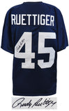 Rudy Ruettiger (NOTRE DAME) Signed Navy TB Custom Football Jersey (SCHWARTZ COA)