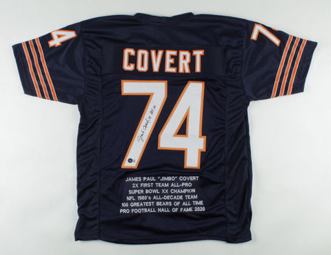 Jim "Jimbo" Covert Signed Career Highlight Stat Jersey "HOF 20" (Beckett Holo)