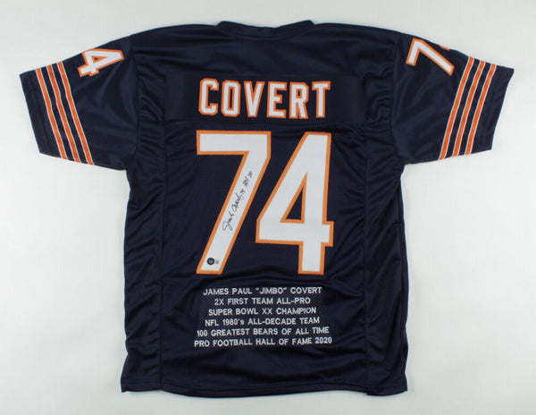 Jim "Jimbo" Covert Signed Career Highlight Stat Jersey "HOF 20" (Beckett Holo)