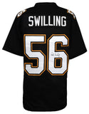 Pat Swilling (SAINTS) Signed Black Custom Football Jersey - (SCHWARTZ COA)