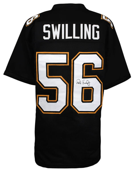 Pat Swilling (SAINTS) Signed Black Custom Football Jersey - (SCHWARTZ COA)