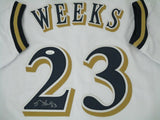 Brewers All Star RICKIE WEEKS Custom Replica White Milwaukee Jersey AUTO - JSA