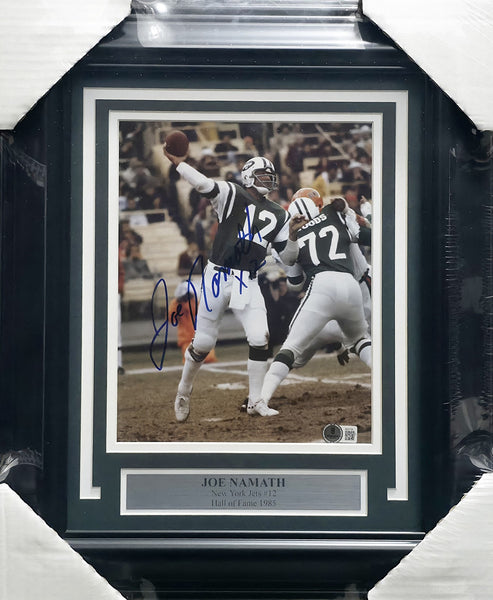 Joe Namath Autographed Framed 8x10 Photo New York Jets "x12" Beckett QR #AE31730
