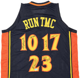 WARRIORS RUN TMC AUTOGRAPHED DARK BLUE JERSEY 3 SIGS MULLIN HARDAWAY HOF BECKETT