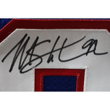 Michael Strahan Autographed New York Giants 93 M&N Blue Jersey HOF Beckett 49846