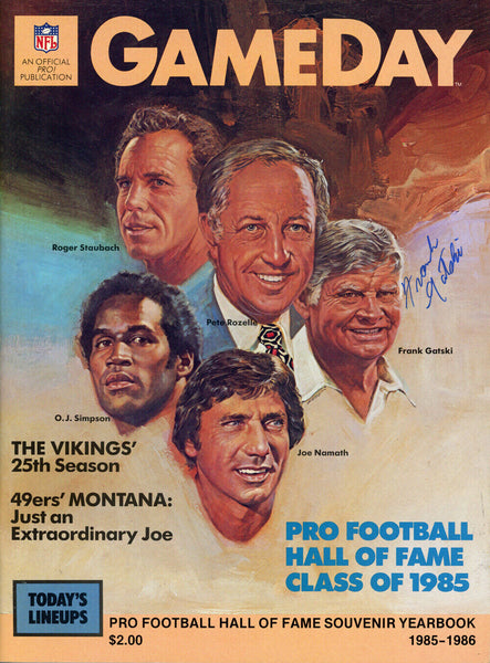 Frank Gatski Autographed 1985-86 Gameday Hall Of Fame Magazine Beckett 38158