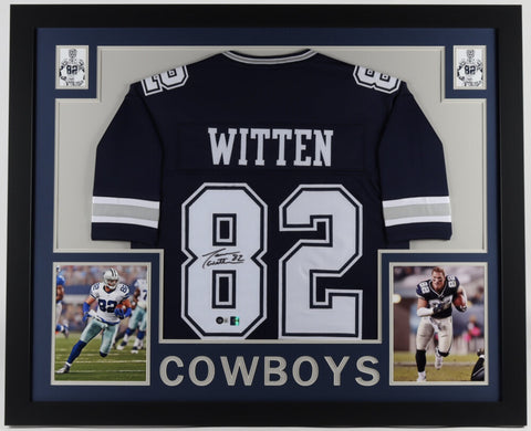 Jason Witten Signed Dallas Cowboys 35x43 Framed Jersey (Beckett) Tight End