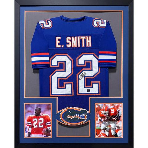 Emmitt Smith Autographed Signed Framed Blue Florida Gators PROVA Jersey