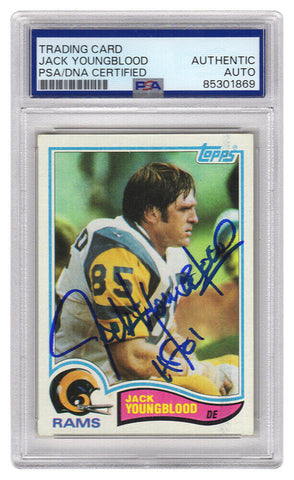 Jack Youngblood Signed Rams 1982 Topps Football Card #388 w/HF'01 - (PSA/DNA)