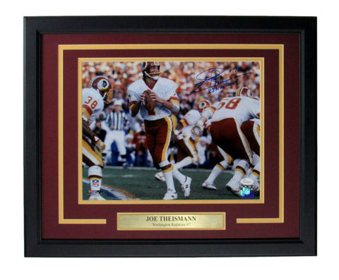 Joe Theismann Washington Redskins Signed/Inscr 11x14 Photo Framed JSA 166059