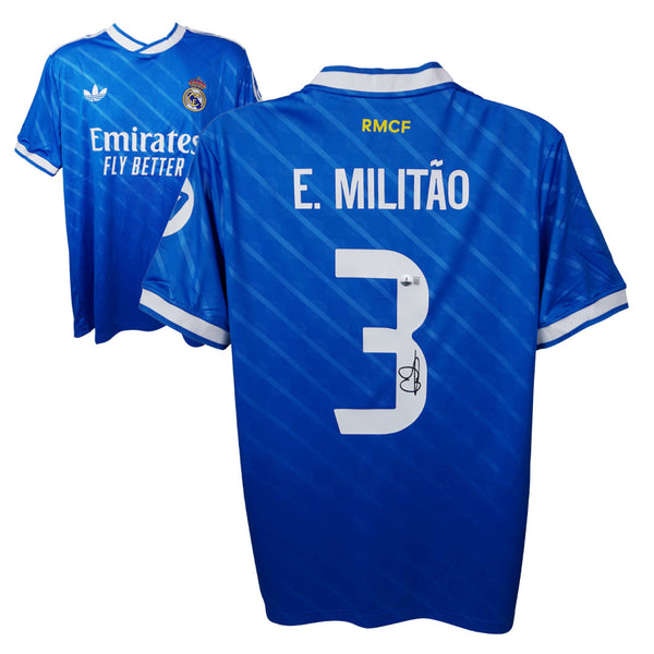 Eder Militao Signed Real Madrid Away Soccer Jersey #3 with Beckett Witness