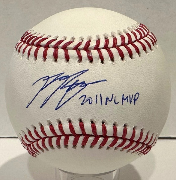 Brewers MVP RYAN BRAUN Signed Official MLB Baseball AUTO w/ "2011 NL MVP" - BAS