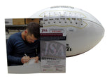 Justin Tucker Signed/Auto White Ravens Logo SB XLVII Champs Football JSA 189765