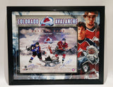 Sakic/Forsberg Autographed 16x20 and Roy Autographed Puck 3D Framed JSA COA