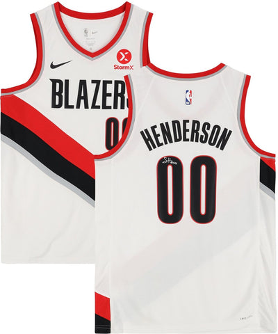 Scoot Henderson Portland Trail Blazers Autographed White Nike Swingman Jersey