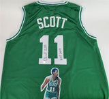 Charlie Scott Signed Celtics Green Picture Jersey Inscribed "HOF 2018" (JSA COA)