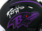 Ricky Williams Autographed Ravens Eclipse Mini Helmet - Beckett W Auth *White