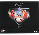 Gary Carter & Yogi Berra Signed Unframed 20x24 MLB Catchers Photo with "The Kid"