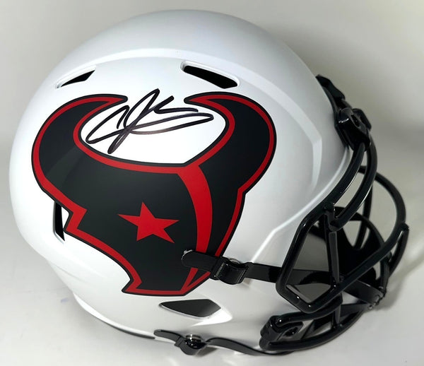 Texans ANDRE JOHNSON Signed Full Size LUNAR Replica Speed Helmet AUTO - BAS