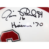 Jim Plunkett Autographed Stanford Cardinal Mini Helmet Heisman Beckett 52747