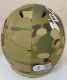BRIAN URLACHER "HOF 18" SIGNED CHICAGO BEARS CAMO SPEED MINI HELMET BECKETT
