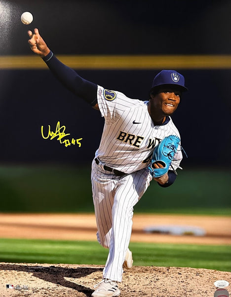 Milwaukee Brewers Pitcher ABNER URIBE Signed 16x20 Photo #1 AUTO - JSA