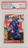 Timothy Weah Signed 2018-19 Panini Donruss Rated Rookie #198 - PSA 10 Autograph