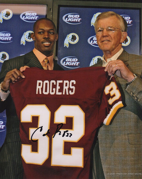 Carlos Rogers Signed Washington Draft Day Holding Jersey 8x10 Photo - (SS COA)