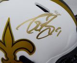 Drew Brees Auto Saints Lunar Eclipse Speed Mini Helmet (Smudged) Beckett WG57807