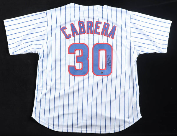 Edward Cabrera Signed Chicago Cubs Pinstriped Jersey (Wilder) Newest Cub Pitcher