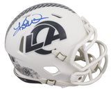Rams Kurt Warner Signed Salute To Service III Speed Mini Helmet BAS Witnessed