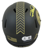 Steelers Rod Woodson Signed Salute to Service IV Speed Mini Helmet BAS Witnessed