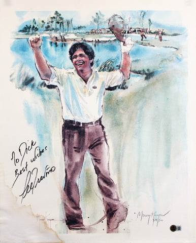 Lee Trevino & Ann Manry Kenyon Authentic Signed 18x22 Lithograph BAS #AE13999