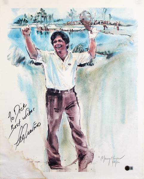 Lee Trevino & Ann Manry Kenyon Authentic Signed 18x22 Lithograph BAS #AE13999