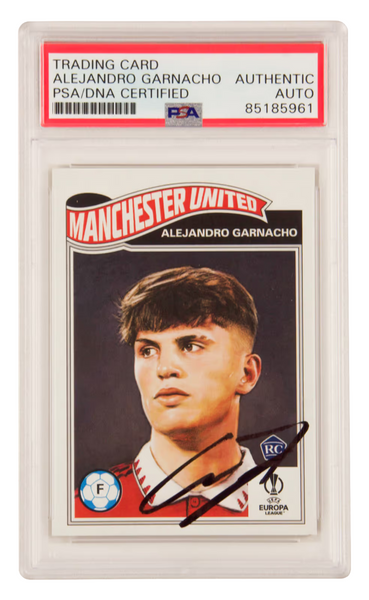 Alejandro Garnacho Signed 2023 Topps Living Set Rookie Card - PSA Authentic