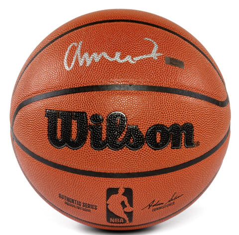 Amen Thompson Autographed Houston Rockets Wilson Basketball Panini