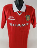 Teddy Sheringham Signed Manchester United F C Authentic Soccer Jersey (Beckett)