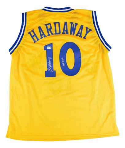 Tim Hardaway Golden State Signed Yellow Basketball Jersey HOF 2022 BAS