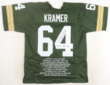 Jerry Kramer Signed Green Bay Packers Stat Jersey Inscribed "H.O.F. 2018" (JSA)