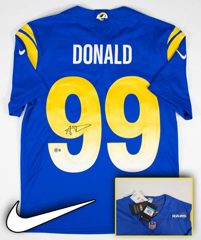 Aaron Donald Signed Los Angeles Rams Nike NFL Authentic Limited Jersey (Beckett)