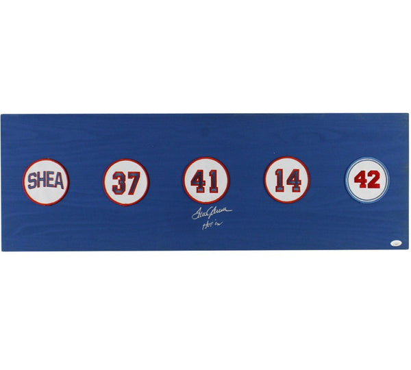 Tom Seaver Signed New York Mets 12x36 Patches Board with "HOF '92" Insc